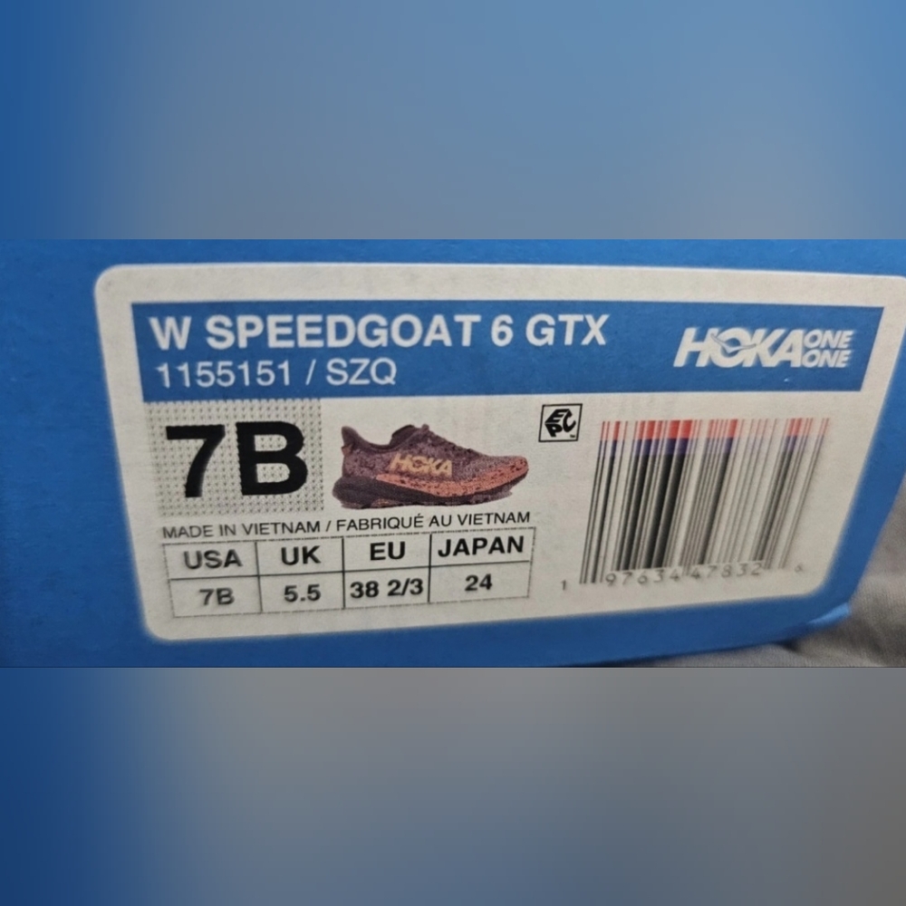 HOKA One Speedgoat 6 GTX Shoes Smoky Quartz 1155151-SZQ Women SZ 7 New With Box - Picture 7 of 7
